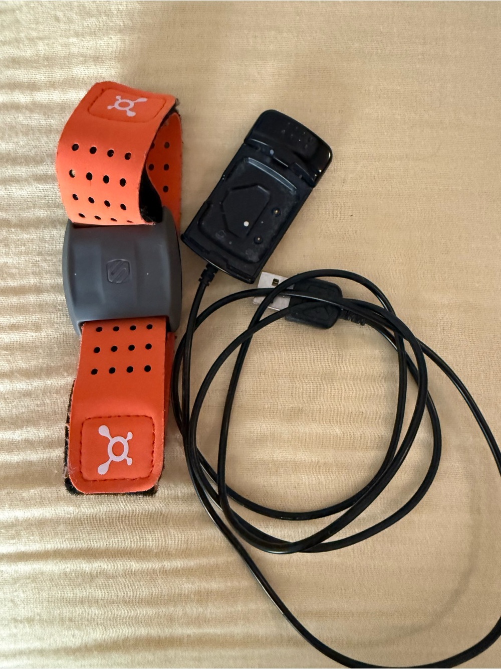 Orangetheory Orange Heart Rate Monitor Strap with Black Charger Cable